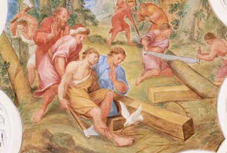 Leggenda della fondazione, dal ciclo di affreschi nella chiesa del monastero di Pfäfers (CH)